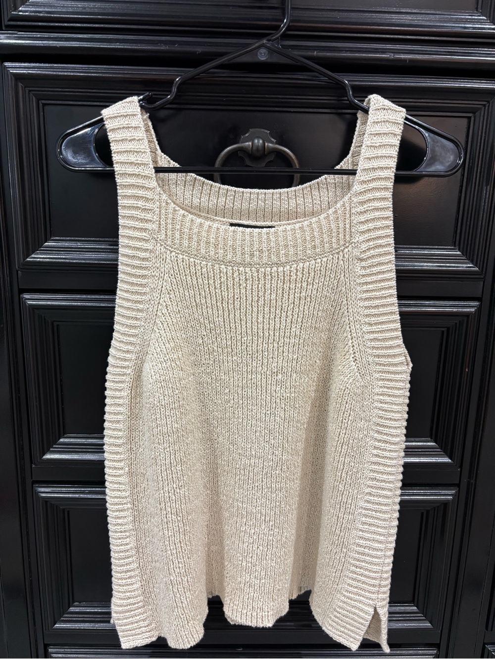 J. Crew Cream Ribbed Knit Tank Sweater